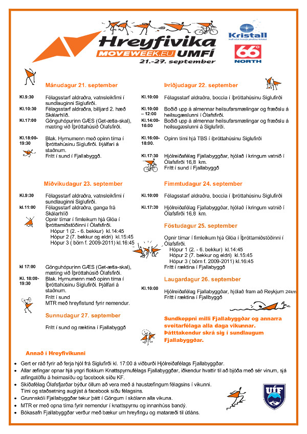 Dagskrá Hreyfiviku 2015 Dagskrá Hreyfiviku 2015