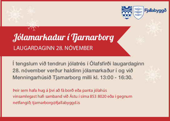 Auglýsing um jólamarkað í Tjarnarborg