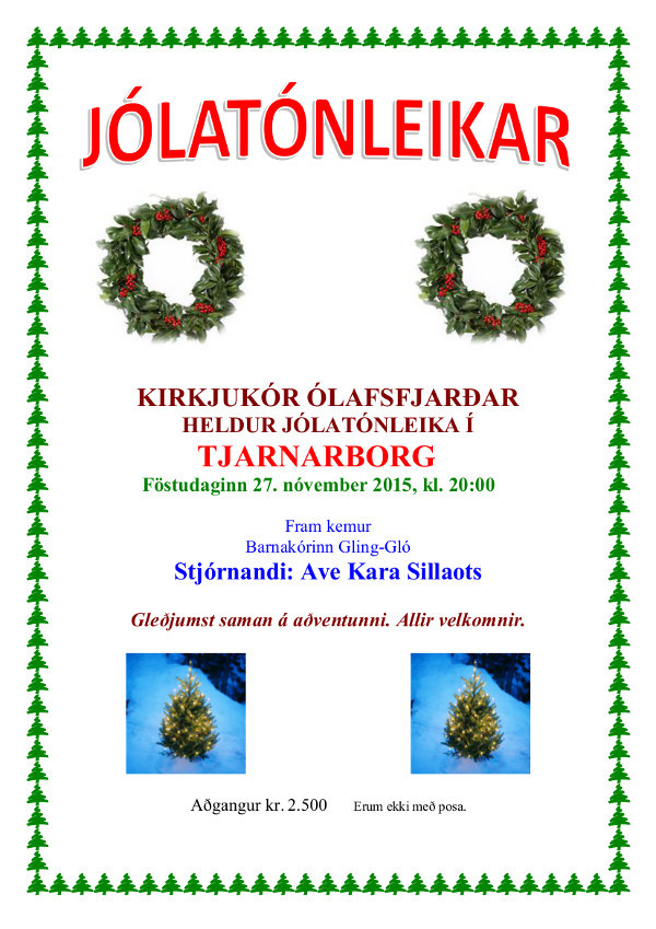 Jólatónleikar Kirkjukórs Ólafsfjarðar