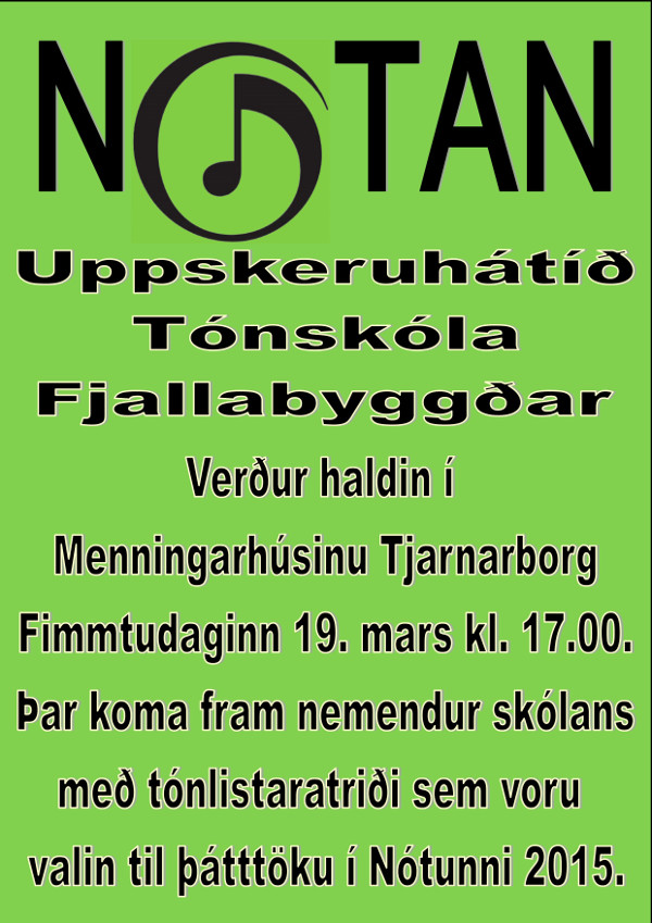 Uppskeruhátíð Tónskóla Fjallabyggðar Uppskeruhátíð Tónskóla Fjallabyggðar