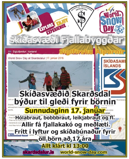 Alþjóðlegi snjódagurinn í Skarðsdal 2016