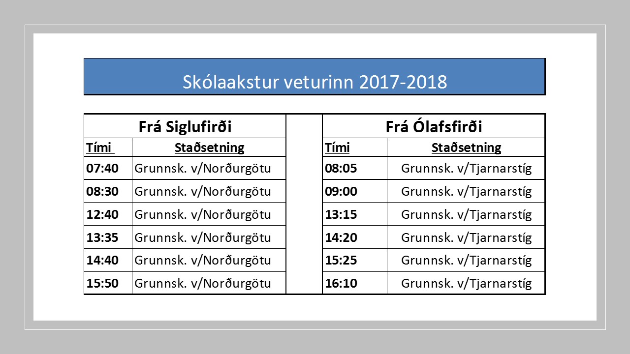 Skólaakstur 2017-2018 Skólaakstur 2017-2018