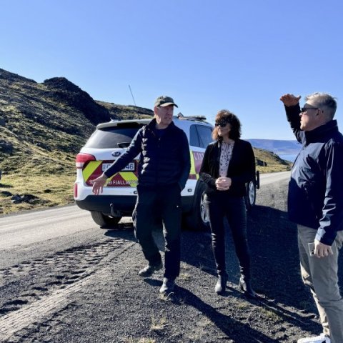 Gestur Hansson, Sigríður Ingvarsdóttir og Bjarni Benediktsson