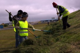 Nemendur við vinnuskóla Fjallabyggðar