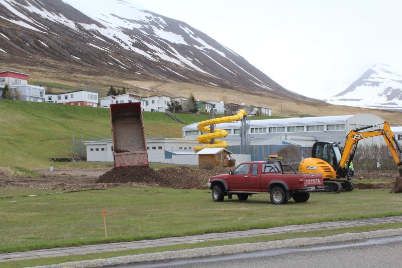 Frá tjaldsvæðinu í Ólafsfirði